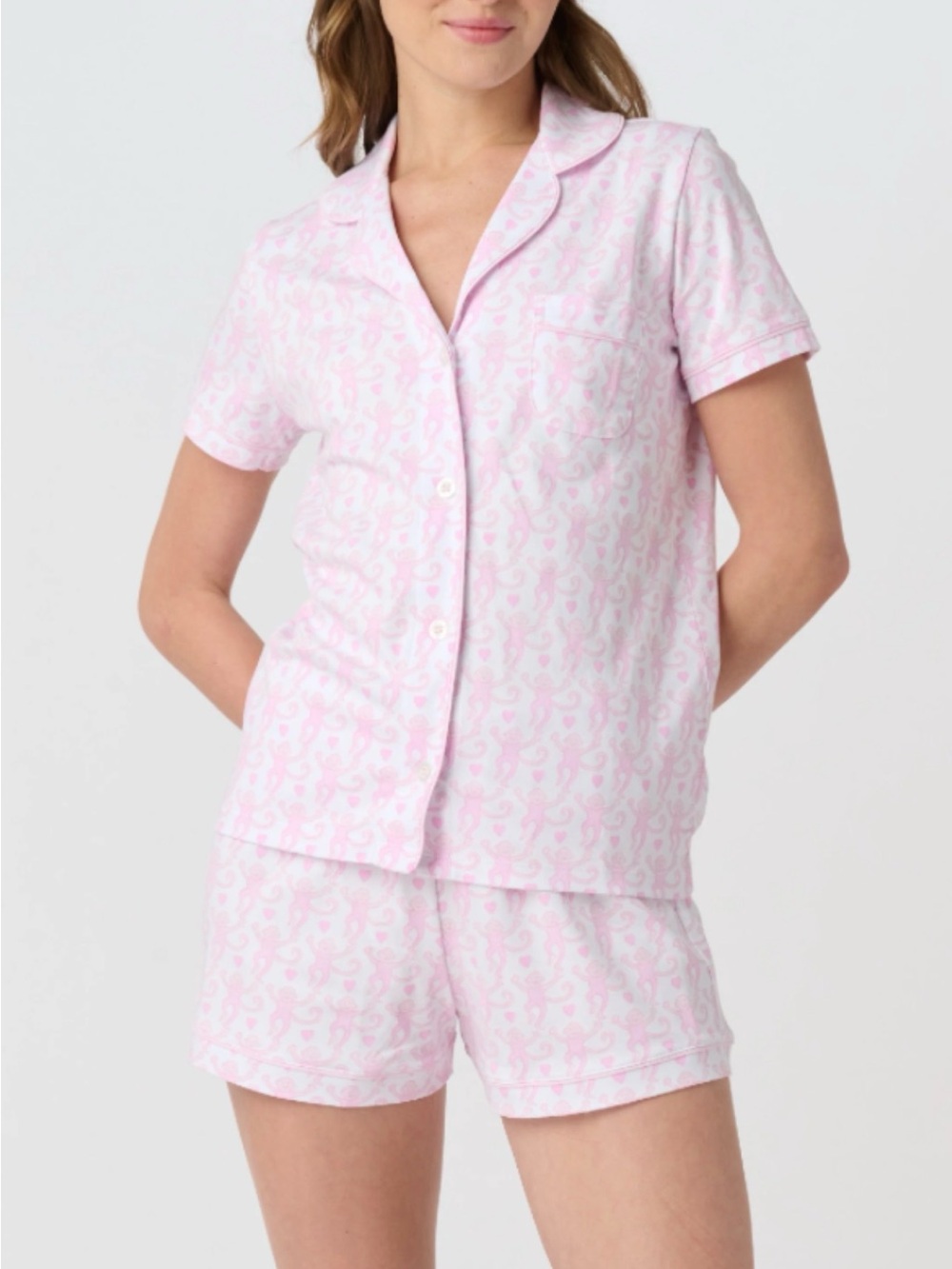Roller Rabbit Pink Printed Short-Sleeve Pajama Set